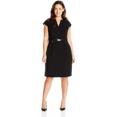 Calvin Klein Women's Plus-Size Shirt Dress with Gold Hardware