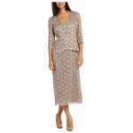 R&M Richards Women's 2 Piece Lace Swing Jacket Dress