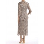 R&M Richards Women's 2 Piece Lace Swing Jacket Dress