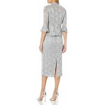 R&M Richards Women's Two Piece Lace Long Jacket Dress Missy