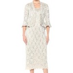 R&M Richards Women's Two Piece Lace Long Jacket Dress Missy