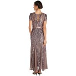 R&M Richards Women's One Piece Short Sleeve Embelished Sequins Gown