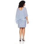 J Kara Women's Plus Size Caplet Short Cocktail Beaded Dress