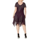 J Kara Women's Plus Size Short Beaded Dress