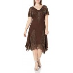 J Kara Women's Plus Size Short Beaded Dress