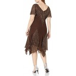 J Kara Women's Plus Size Short Beaded Dress