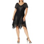 J Kara Women's Plus Size Short Beaded Dress