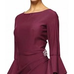 Slimming Short Dress with Bell Sleeves (Petite and Regular)