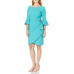 Slimming Short Dress with Bell Sleeves (Petite and Regular)