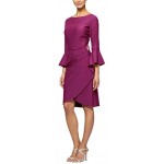 Slimming Short Dress with Bell Sleeves (Petite and Regular)