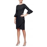 Slimming Short Dress with Bell Sleeves (Petite and Regular)