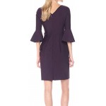 Slimming Short Dress with Bell Sleeves (Petite and Regular)