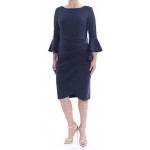 Slimming Short Dress with Bell Sleeves (Petite and Regular)