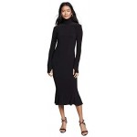 Norma Kamali Women's Long Sleeve Turtle Fishtail Dress to Midcalf