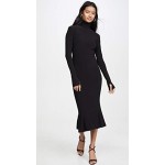 Norma Kamali Women's Long Sleeve Turtle Fishtail Dress to Midcalf