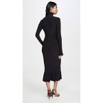 Norma Kamali Women's Long Sleeve Turtle Fishtail Dress to Midcalf