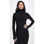 Norma Kamali Women's Long Sleeve Turtle Fishtail Dress to Midcalf