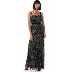 Adrianna Papell Women's Glitter Velvet Gown Set 2pcs