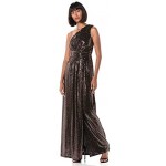 Calvin Klein Women's One Shoulder Gown with Shirred Bodice