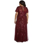 R&M Richards Women's Plus Size Long Beaded Gown