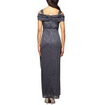 Alex Evenings Women's Long Cold Shoulder Dress (Petite and Regular Sizes)