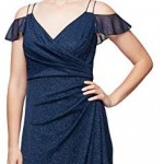 Alex Evenings Women's Long Cold Shoulder Dress (Petite and Regular Sizes)