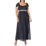 Alex Evenings Women's Long Cold Shoulder Dress (Petite and Regular Sizes)