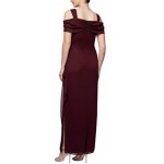 Alex Evenings Women's Long Cold Shoulder Dress (Petite and Regular Sizes)