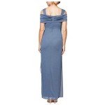 Alex Evenings Women's Long Cold Shoulder Dress (Petite and Regular Sizes)