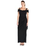 Alex Evenings Women's Long Cold Shoulder Dress (Petite and Regular Sizes)