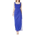 Alex Evenings Women's Long Cold Shoulder Dress (Petite and Regular Sizes)