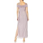 Alex Evenings Women's Long Cold Shoulder Dress (Petite and Regular Sizes)