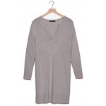 State Cashmere V-Neck Tunic Dress 100% Pure Cashmere Long Sleeve Pullover Sweater for Women