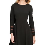 Calvin Klein Women's Long Sleeve A-line Dress with Illsusion Insets