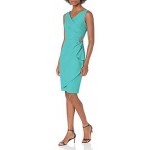 Alex Evenings Women's Slimming Short Ruched Dress with Ruffle(Petite and Regular)