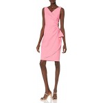 Alex Evenings Women's Slimming Short Ruched Dress with Ruffle(Petite and Regular)