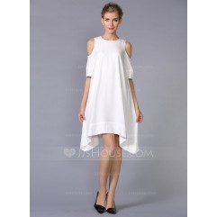 Polyester/Crepe With Plain Above Knee Dress