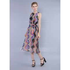 Polyester/Chiffon With Print Maxi Dress