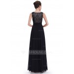 Polyester/Satin/Silk Blend With Beaded/Spliced Maxi Dress