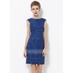 Polyester With Lace Knee Length Dress