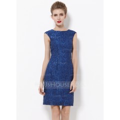 Polyester With Lace Knee Length Dress