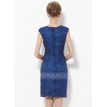 Polyester With Lace Knee Length Dress