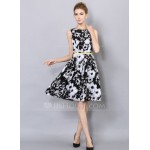 Polyester With Print Knee Length Dress