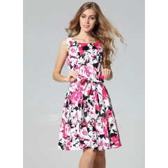 Polyester/Cotton With Print Knee Length Dress