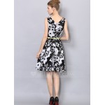 Polyester With Print Knee Length Dress