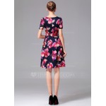 Polyester/Cotton With Print Knee Length Dress