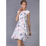 Polyester/Chiffon With Print Above Knee Dress