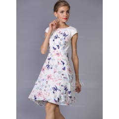 Polyester/Chiffon With Print Above Knee Dress