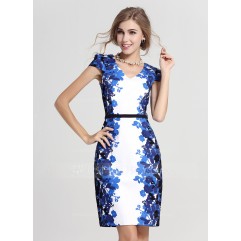 Polyester/Cotton With Print Above Knee Dress