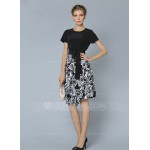 Polyester/Cotton With Print Above Knee Dress